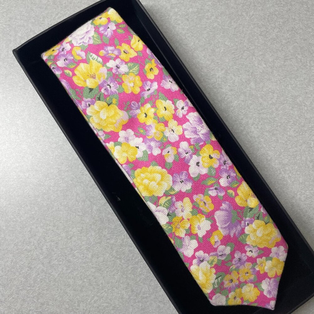 Rare Pink Men's Custom Floral Tie
